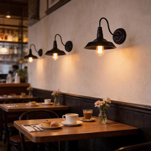 CY-8 Lightess Black Wall Sconces Lighting Gooseneck Industrial Barn Lights Vintage Farmhouse Wall Lamp