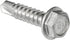 #8 x 3/4" Zinc Plated Steel Hex Washer Head Self-Drilling Tek Screw, Box of 100 for Sheet Metal
