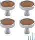 10 pcs Bright Chrome Walnut Round Drawer knob Zinc Alloy Base pulls