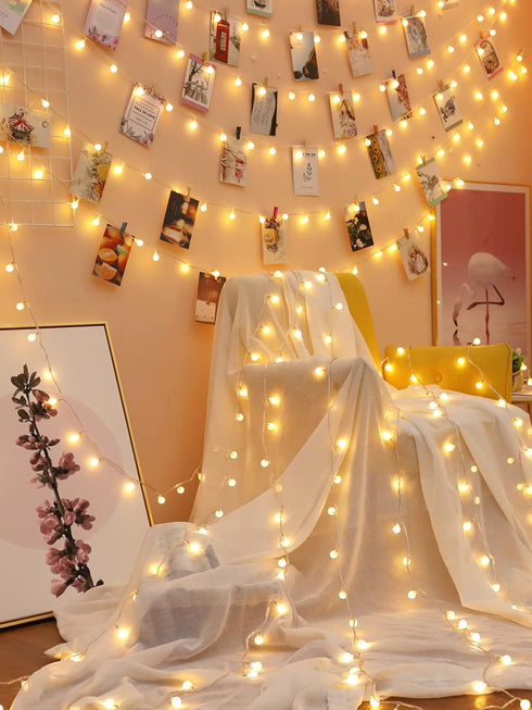 xfbbchh 40 20FT LED Globe String Lights Battery Operated Star Mini Star Fairy Lights for Patio Garden, Little