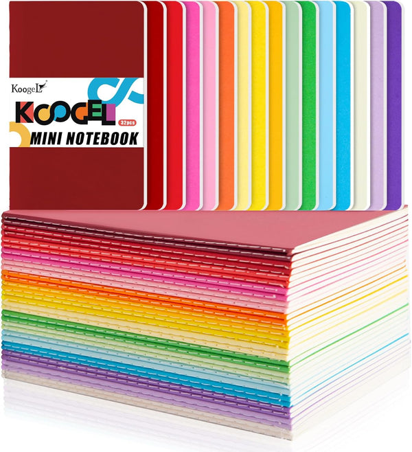 Koogel 32 Pads Mini Blank Notebooks, Small Pocket Notepads, 3.5 x 5.5 Inch, Memo Notepad Journals for Kids Students