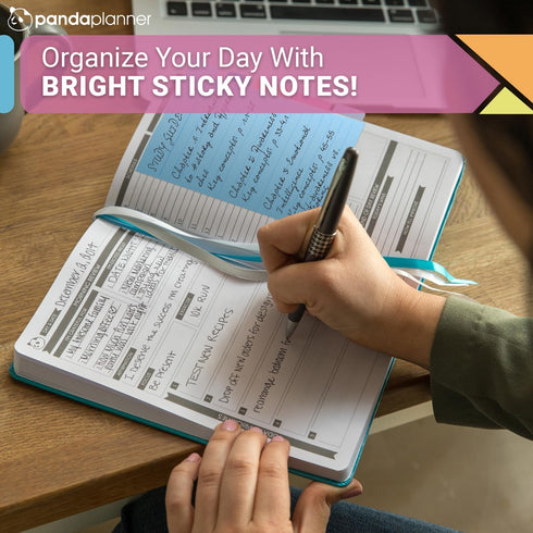 Panda Planner Sticky Notes Set – 140 Assorted Spring Colors with Dotted, Lined, Blank & Tabbed Notes