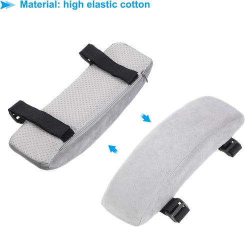 PATIKIL Office Chair Arm Pads, 2pcs Grey Armrest Cushion Covers for Computer Desk Chairs, Protectors
