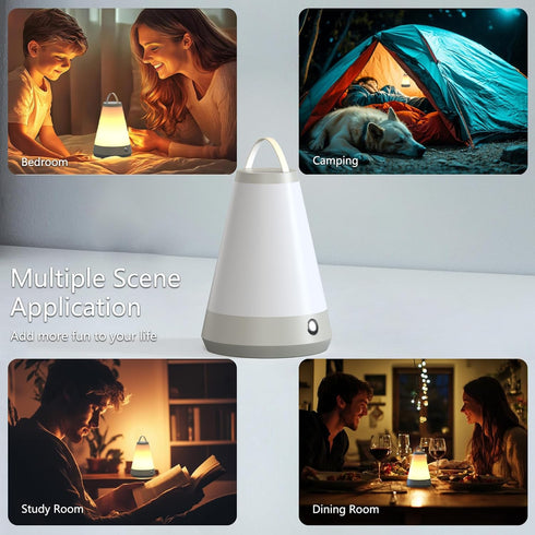 Invaxing 3 8 Dimmable Portable Touch Night Light Lamp for Bedside, Bedroom, Table, Nursing Room, Colors Brightness