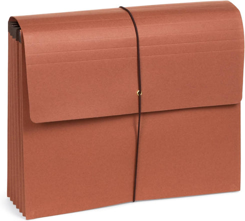 Blue Summit Accordion File Wallet, Letter Size, 5.25” Expansion, 10 Pack with Flap and Cord Closure