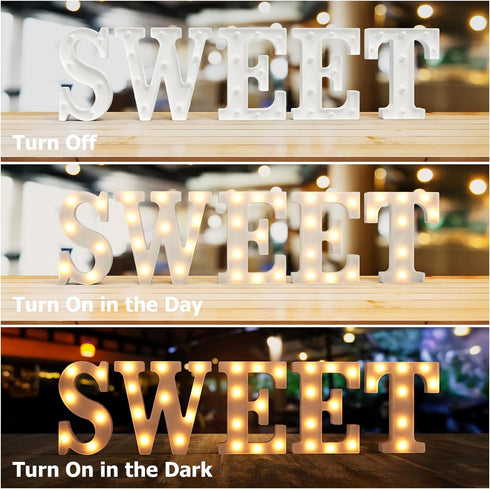 isthKUBW 26 Marquee Letters S, Led Letter Lights, Alphabet Battery Powered LED Light Up Name Sign, Decorative Lighted