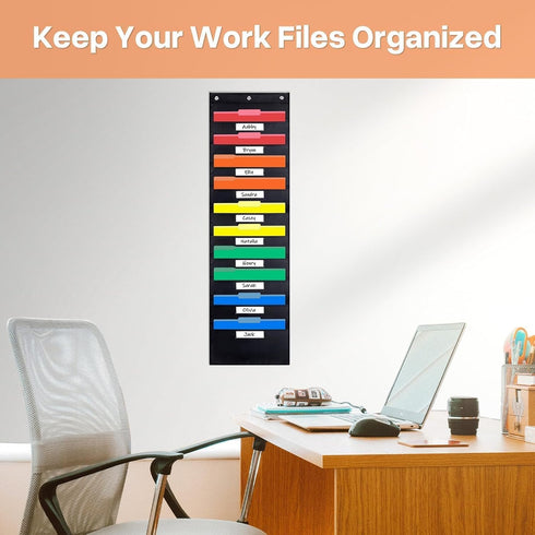 Opret 10 Pockets Storage Pocket Chart, Hanging Wall File Organizer for Classroom, Office, School Mailbox Organizer
