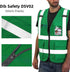 Reflective Vest High Visibility with Pockets and Zipper, Green L