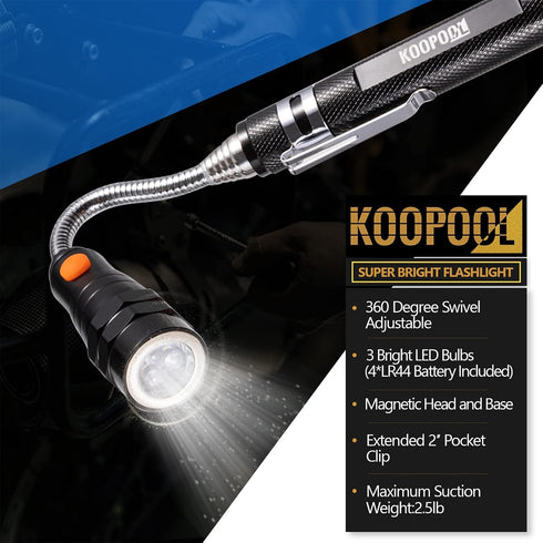 Set, Telescoping Magnetic Pickup Tool Inspection Mirror Telescoping, LED Flashlight, Cool Gadgets for Men, Stocking