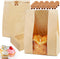 45 Pack Large 14x8.3x3.5in Bread Bags for Homemade Bread, Kraft Paper Bakery