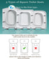 XQHD WEC Toilet Seats Soft Close White, Loo Lid Quick Release Heavy Duty Easy to Clean Bathroom Lid,Square
