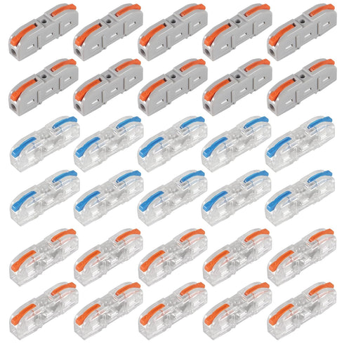 AITRIP 30pcs 1 Conductor Compact Wire Connectors, DIY Inline Electrical Connectors, Quick Connect Wire Terminals