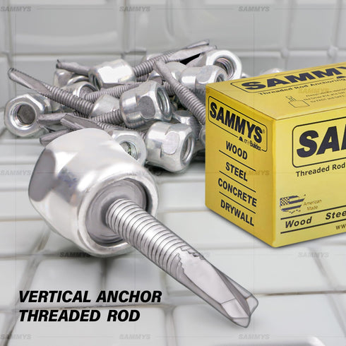 8042957-25 Vertical Anchor Super 3/8 in. Threaded Rod Fitting, 1/4-14 x 2'' Screw, 25 Pack