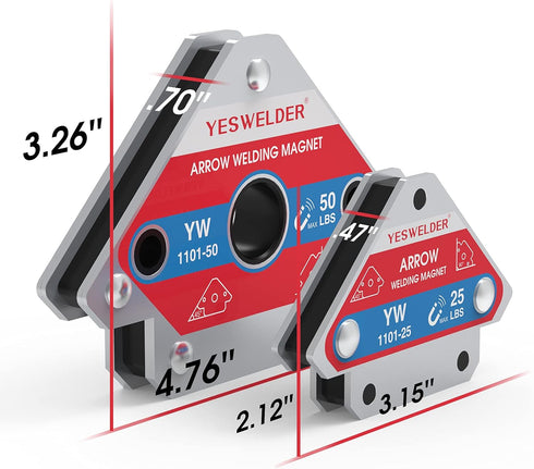 YESWELDER 25 LB & 50 LB Welding Magnet - 4 Pieces Magnetic Holder with 25 LBS / 50 LBS Holding Power