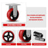 Heavy Duty Industrial Casters 5"X2", Rigid Casters with Crowned Polyurethane Tread, 1000 lbs Load Capacity for Tool