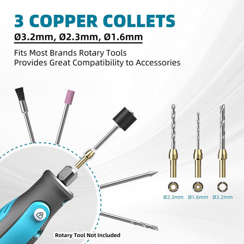 302PCS 1/8-Inch Rotary Tool Accessories Kit, Diameter Shanks Universal Fitment, Rotary Tool Bits for Cutting, Sanding