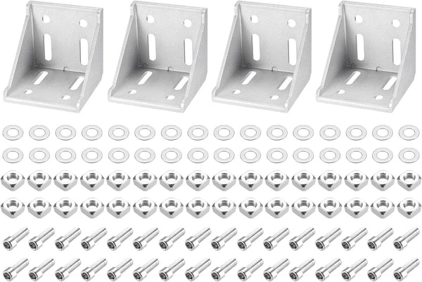 uxcell 4Set Inside Corner Bracket Gusset Kits - 78x78x79mm 8080 Angle Connector for 6060 Series Aluminum Profile
