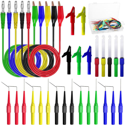 31PCS Back Probe Kit, Banana Plug to Copper Alligator Clip Automotive Test Leads Set for Car Repairing Diagnostic