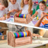 Wood Craft Masking Tape Dispenser for Kids, Multi Roll Tape Holder and Cutter for Gift Wrapping