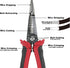 K601 6-In-1 Combination Wire Service Tool, Stripping, Crimping, Gripping Pliers, 8-1/2" Electrician Pliers