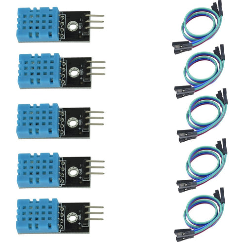 HiLetgo 5pcs DHT11 Temperature Humidity Sensor Module Digital Temperature Humidity Sensor 3.3V-5V