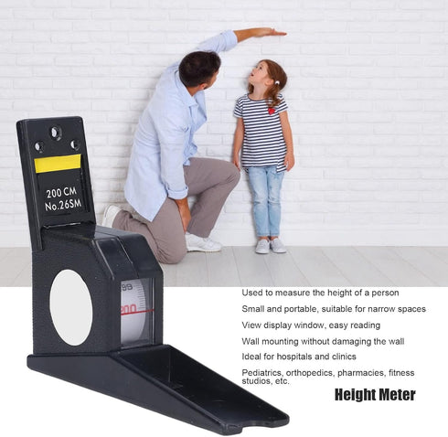 Height Measurement Device,stadiometer Wall Mounted Growth Stature Meter 2 meter Retractable Tape Measure,Height Measuring Measurement Tape Retractable Body Growth Stature Altimeter
