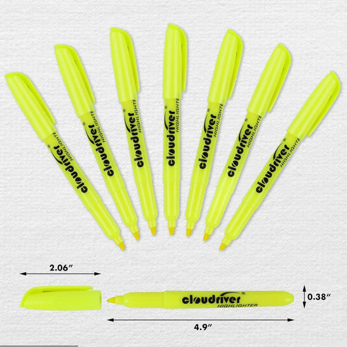 cloudriver Yellow Highlighters, Bulk Pack of 120, Bright Color, Chisel Tip, Quick Drying Ink for Home, School & Office