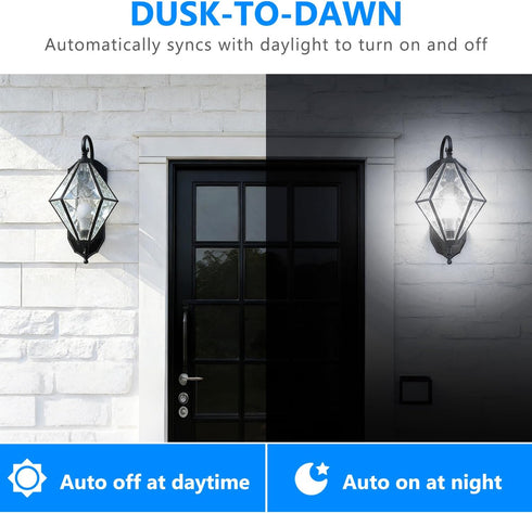 4 Pack A19 Bulbs Bulb 60W 9W, 5000K, E26 DAYBETTER Dusk to Dawn Light Outdoor, Auto On/Off Photocell Sensor LED Light