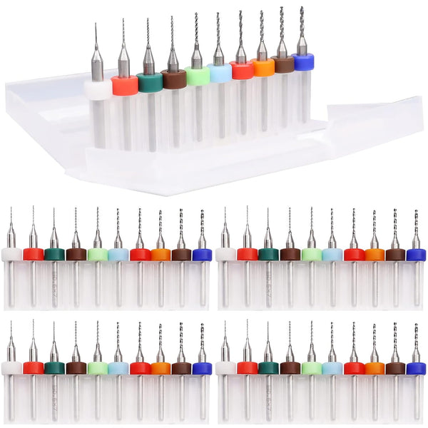 50pcs Dremel PCB Drill Bits Set, Spiral Flute Carbide 0.3mm-1.2mm for PCB Circuit Board Jewelry Making and More