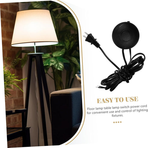 PLAFOPE 11ft/3.5m Dimmable Bulbs Foot Switch Lamp Cord US Plug for Floor and Table Lamps Inline Foot Pedal Control