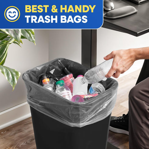7-10 6 24x23 Pack 1000 PLASTIC PRINCE Gallon Trash Bags, Small Office Trash Bags, Micron Waste Basket Clear Garbage