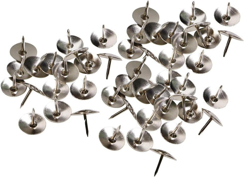 Tupalizy 100PCS Small Metal Thumb Tacks, Nickel Plated Round Head Push Pins for Cork Bulletin Board, Crafts, 0.4inch