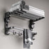 Maccvk Towel Rack with Towel Bar Holder Suction Cup Foldable Towel Shelf No