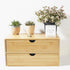 Bamboo Desk Organizer with Drawers, Countertop Makeup Storage Box with 2 Drawers for Home Office