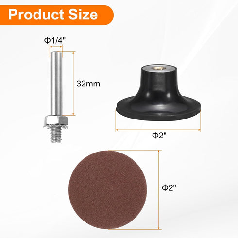 22pcs Set 2" 1/4" 240 HARFINGTON Quick Change Discs Roll Lock Sanding Discs with Shank Pad Holder Grit Surface