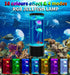 FineLiMoLa 12"-Black 2 2 Fish,16 Jellyfish Lamp Minimalist Cylinder Table Lamp with Large Jellyfish & Color Changing