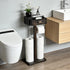 TEGUEPS Freestanding Bathroom Toilet Paper Holder Stand with Shelf, Bamboo Toilet Paper Roll