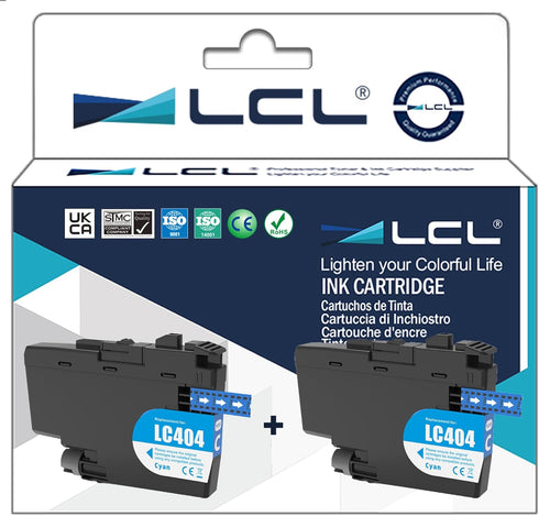 LCL Compatible Ink Cartridge Replacement for Brother LC-404, LC404, LC-404C, LC404C for MFC-J1205W, MFC-J1205W XL,