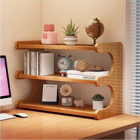 BEKMLOD 3 Tier Bookshelf for Desktop, Storage Rack, Desktop Organization