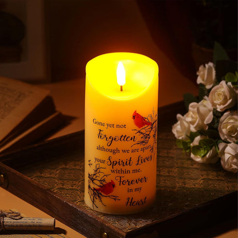 LED Memorial Candles for Loss of Loved One, Sympathy Flameless Candles for Prayers (Bird, 3 x 6 Inch)