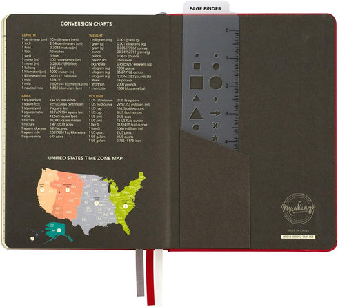 C.R. Gibson Red Leatherette "Let's Do This" Dot Grid Notebook, 6" W x 8.5" L, 240 Pages for Writing