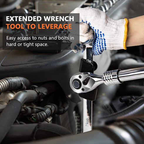 Wrench Extender for 1/2 Inch Drive Breaker Bars, Universal Extension Tool for Cheater Bar, Stubborn Nuts and Bolts