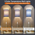 Set Plug in Wall Sconces of Two: Wall Lights with On/Off Switch - Stepless Color Temperature Wall Mount Lamps - Fabric