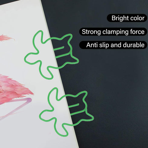 Cute Paper Clips, Pack of 100 Metal Animal Shaped Style, Electroplated Anti Slip Fancy Clips for Office School