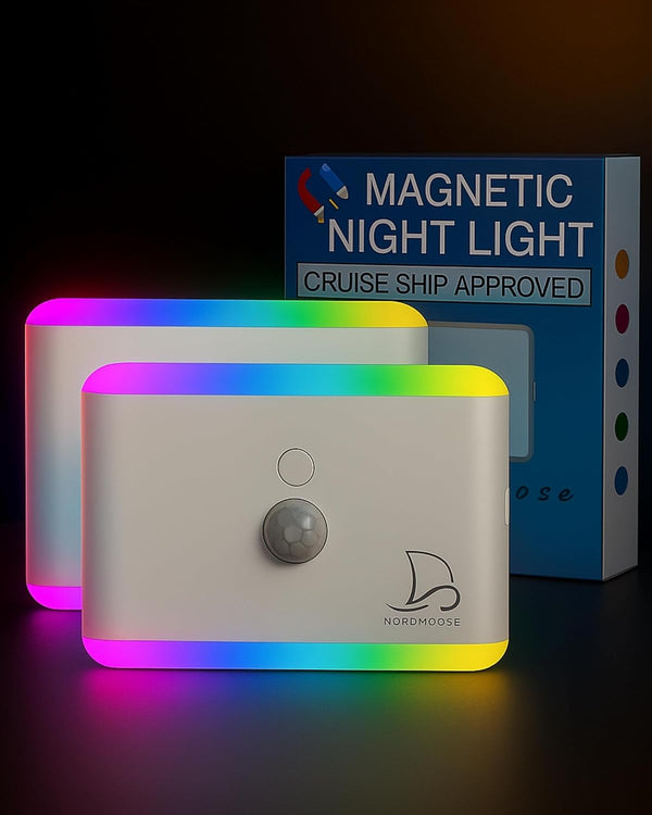 Nordmoose 2-Pack Magnetic Night Light for Cruise Ship Cabin Walls - Fun
