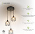 3xE26 120V ASD Black Pendant Light Fixture - ETL Modern Pendant Lights Kitchen Island, Industrial Hallway, Living Room