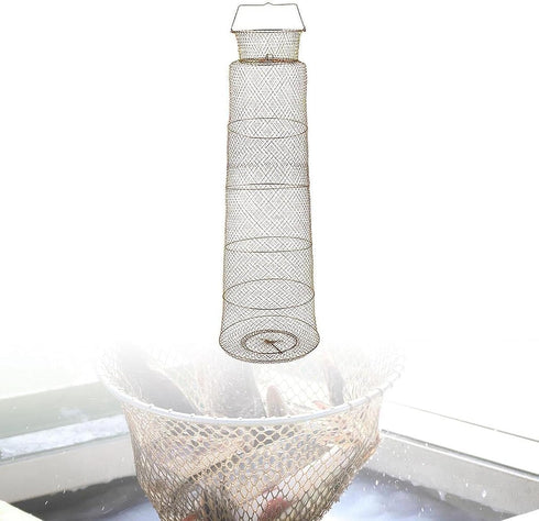 predolo 1.3m 40cm ing Net Cage ing Basket Versatile Catcher Portable for Lobsters Equipment, Length Dia