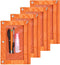 Binder Fabric Pencil Pouch, 3-Ring Pencil Case Bag with Zipper, 4 Pack, Orange