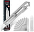 7-In-1 Multipurpose Utility Knife, Stainless Steel Retractable Box Cutter with 10PC SK5 Blades