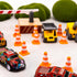 TAHULIK 70Pcs 1" Mini Traffic Cones, Orange Miniature Traffic Signs, Tiny Roadblock Construction Signs, Plastic